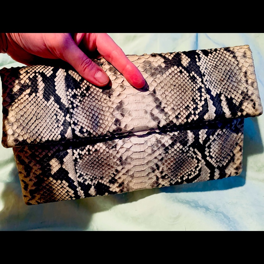 Real python snake hand made clutch with magnet
